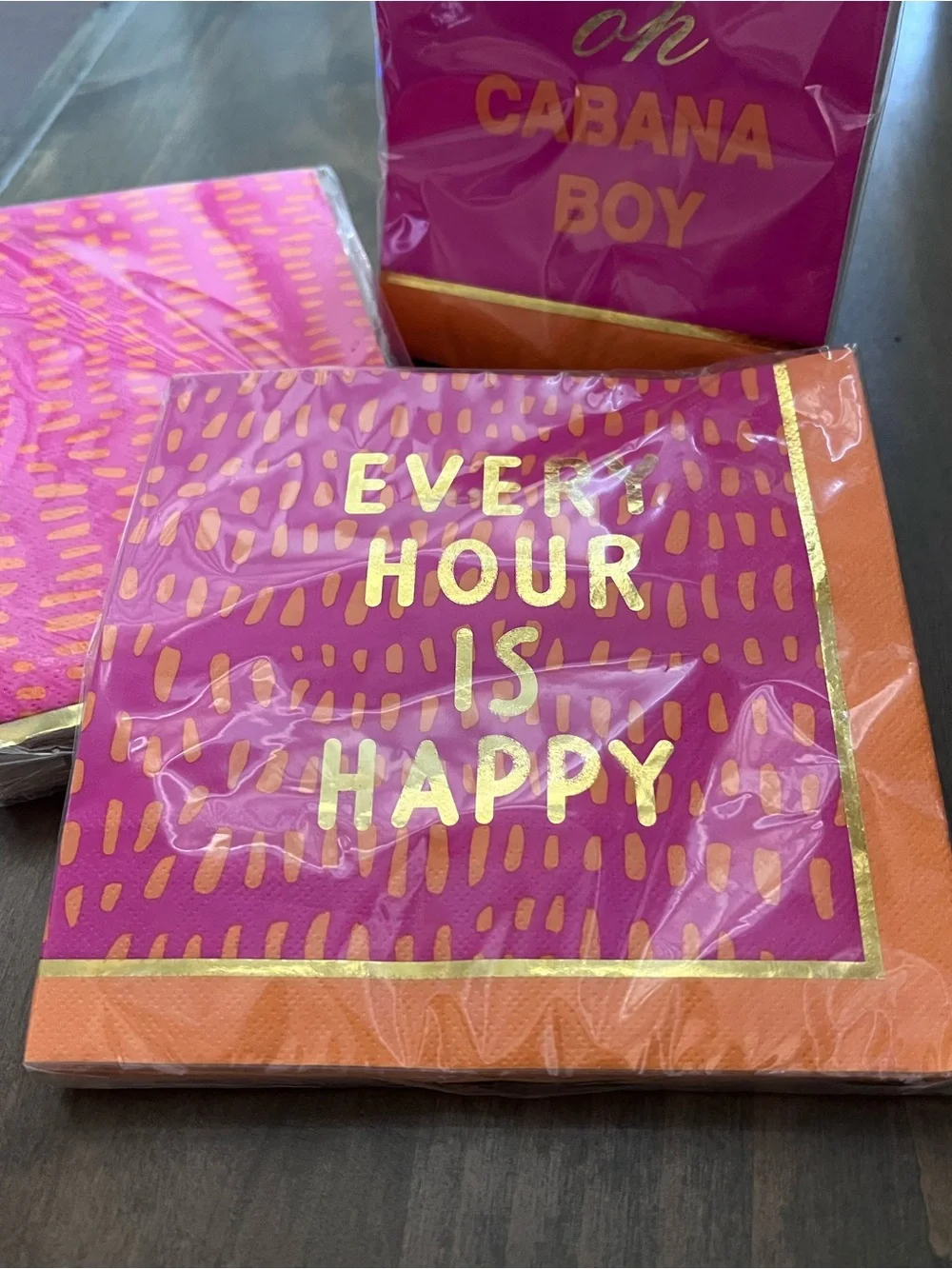 Ashland 3 Pink & Orange Party Napkins Dinner, Lunch, Beverage $22 Value